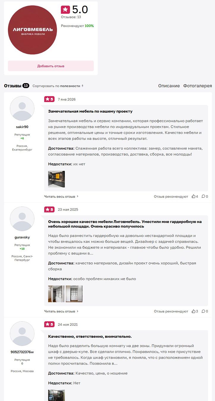 Отзывы наших клиентов